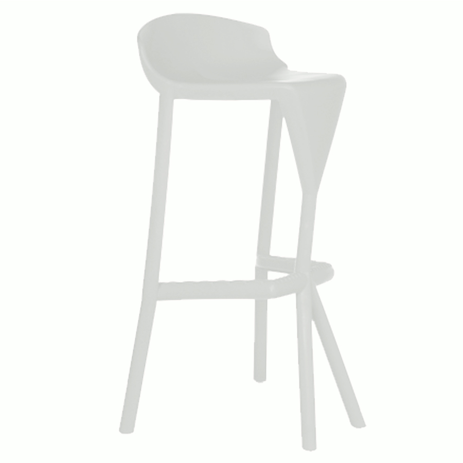 Chaise haute blanche robuste à toute épreuve pour vos événements en exposition ou salon / congrès